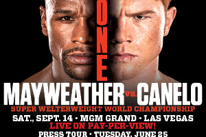 Biggest fight of the year Mayweather vs. Canelo Sat. Sept. 14th